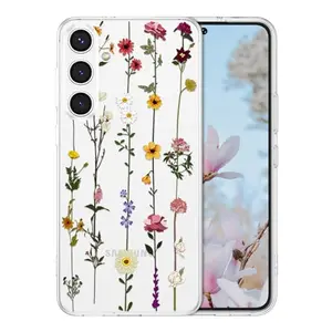 ZTOFERA clear floral case for Samsung Galaxy S24 with wildflower design