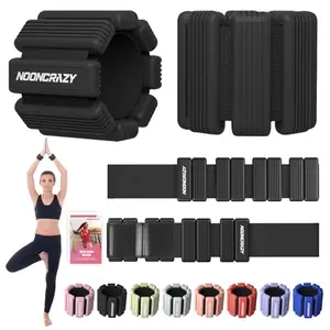 nooncrazy wrist ankle weights with black silicone strap and steel core