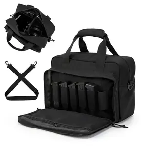 PROFOCUS Small Range Bag for 2 Pistols in black with lockable zippers