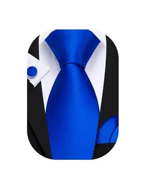 Barry.Wang solid color satin necktie set with cufflinks and handkerchief