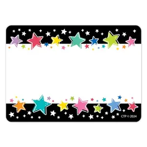 CTP Star Bright Colorful Stars on Black Labels