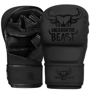 BEAST RAGE MMA gloves with ventilated open palm and industrial stitching