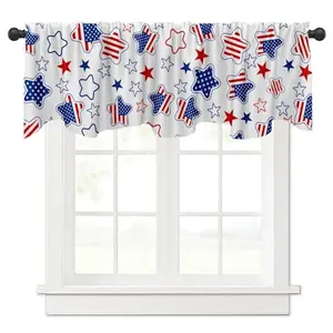 Fanghui Independence Day window valance with flag design in blue