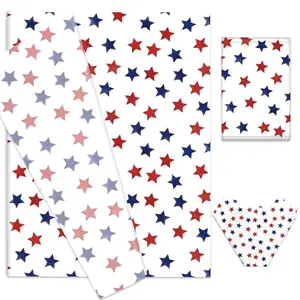 Patriotic star tissue paper on white background