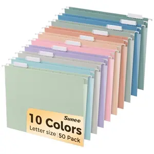SUNEE Hanging File Folders pastel colors box