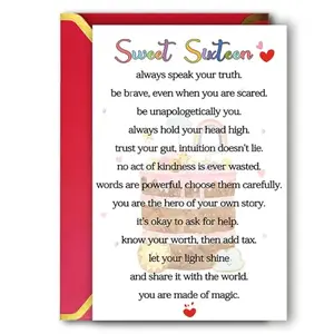 Classic floral sweet sixteen card in modern style with envelope