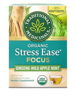Traditional Medicinals Stress Ease Focus tea box