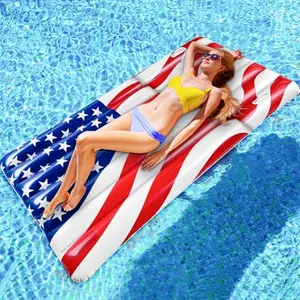 72 inch American flag pool float mattress on water