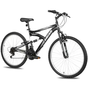 WEIZE black dual suspension mountain bike on a gravel path