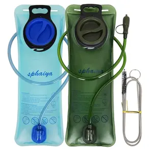 sphaiya 3L hydration bladder green and blue with cleaning brush