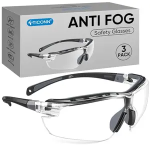 TICONN anti-fog safety glasses 3-pack adjustable