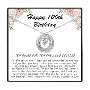 EPIRORA 100th birthday 10 circles heart necklace
