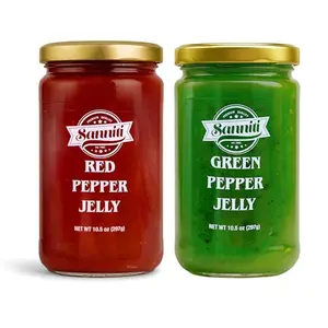 Sanniti Red Pepper Jelly and Green Pepper Jelly jars