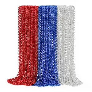 EOBOH 24 pack red white and blue beaded necklaces great for teachers