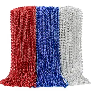 Red white and blue bead necklaces for 4th of July