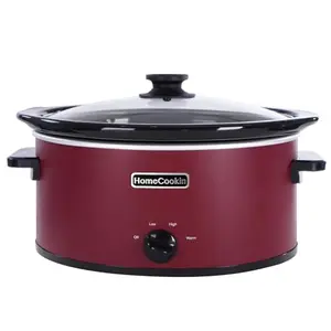 HOMECOOKIN 8 Quart Manual Slow Cooker in red