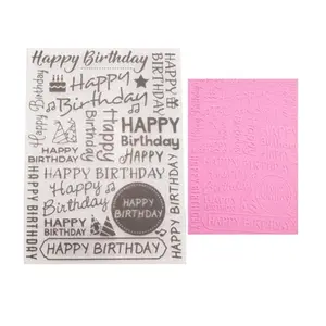DIYology 3D happy birthday embossing folder with deep text pattern