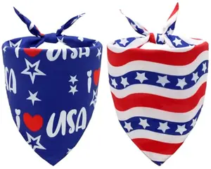 CozyHaus 4th of July reversible dog bandana pack