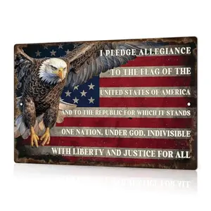 Patriotic American Eagle metal tin sign by Putuo Decor