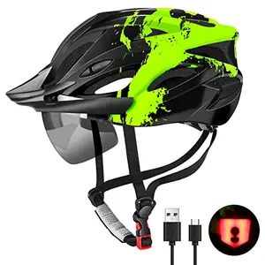 tadpole bike helmet with magnetic goggles and visor