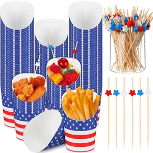 100 sets of patriotic charcuterie cups with bamboo picks