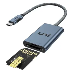 uni USB-C SD card reader in midnight blue