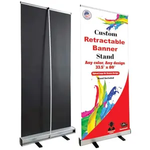 Bellas Prints Custom Retractable Banner with American Flag Design