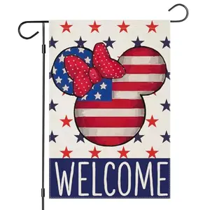EKOREST welcome 4th of July patriotic garden flag with stars