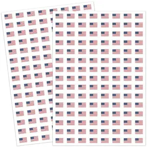 2400 mini American flag paper stickers on sheets for color matching