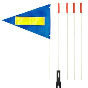 Uelfbaby blue reflective safety flag on a bicycle