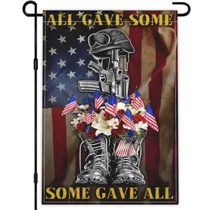 All Gave Some Some Gave All garden flag displayed outside