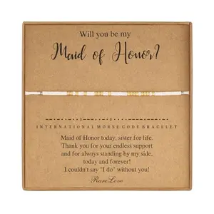 RareLove Maid of Honor Morse Code Bracelet with secret message design