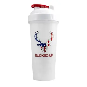Bucked Up 28oz BPA-Free Shaker Bottle with Red White and Blue USA Flag Design