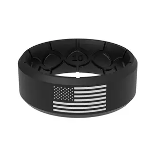Groove Life Edge Hero America black and white flag silicone ring