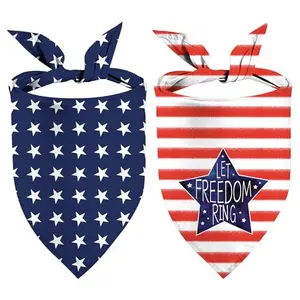 Patriotic dog bandanas with star patterns and let freedom ring design