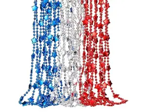 Mealah 21 star beaded necklaces red white blue bulk for teachers
