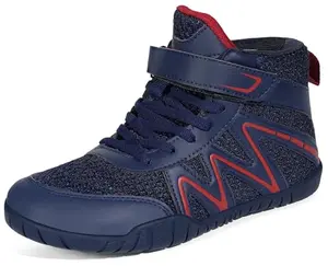Deep blue Sisttke youth wrestling shoes with microfiber leather and mesh panels