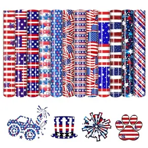 HTVSTD American Flag Heat Transfer Vinyl sheets with various patriotic patterns