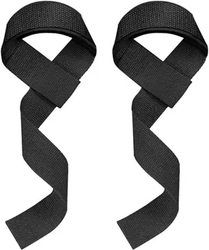 WSAKOUE Lifting Straps with neoprene padding in black