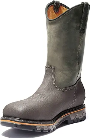 Timberland PRO True Grit pull on composite safety toe western work boot in brown