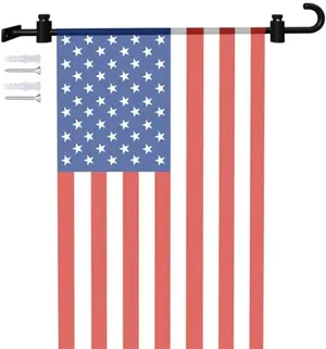 Koutemie black metal wall mount garden flag holder with two stoppers for 12x18 flags on mailbox post