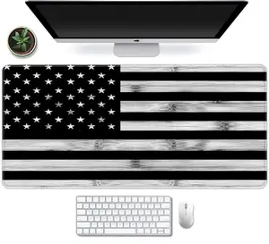 Retro black and white stars and stripes mousepad for desk decoration