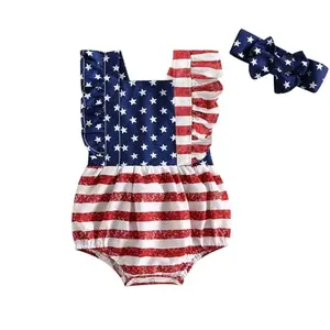 FYBITBO baby girl 4th of July romper outfit