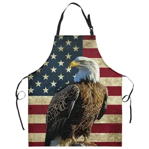Dacawin American flag eagle apron with single pocket