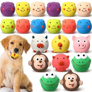 Vertintong 20 pack colorful latex squeaky dog toys for small dogs