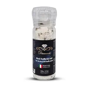 Diamante Black Truffle Sea Salt with glass grinder