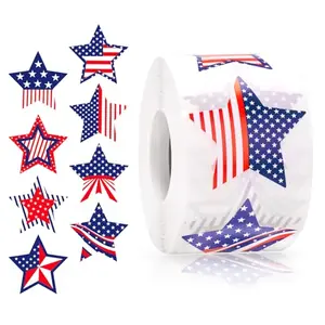 KINGLAKE GARDEN star American flag stickers roll, 500 count