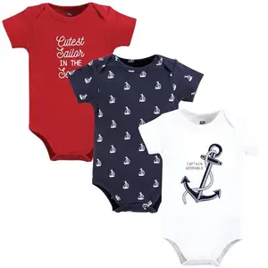 Hudson baby nautical anchor bodysuits set