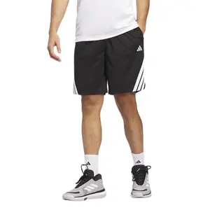 Adidas black and white 3-stripes basketball shorts for street ball