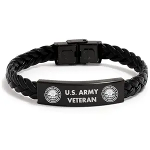 Customizable bracelet with U.S. Army veteran design